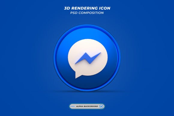 3D Messenger Chat Icon Model