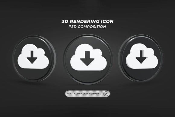 Elevating Digital Assets with High-Resolution 3D Render Cloud Download Icons