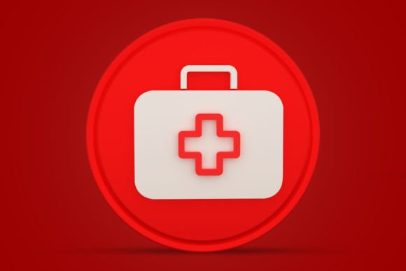 Elevating Healthcare Visuals with High-Resolution 3D Render Medical Kit Icons