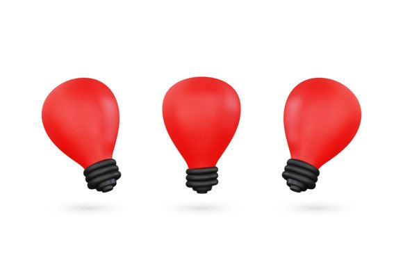 Evaluating the Realistic 3D Red Light Bulb Vector for Design Projects