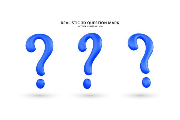 Realistic 3d Blue Question Mark: A Versatile Visual Asset for Modern Design