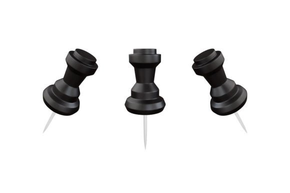 Realistic 3D Push Pin Vector Guide