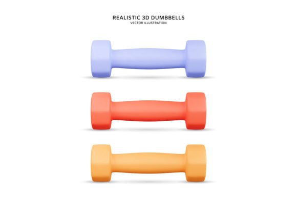 Strategic Visual Communication with the Realistic 3d Colorful Dumbbells Set