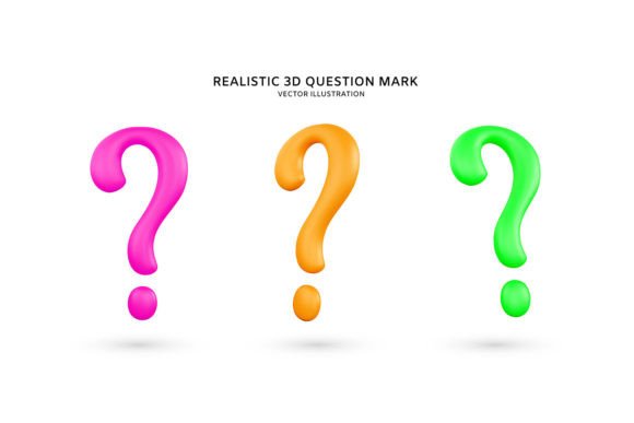 Unlocking Visual Clarity with a Realistic 3d Colorful Question Marks Set