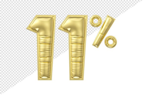 Visualizing Value: The 11 Percent Discount Gold Glossy Balloon in Digital Design