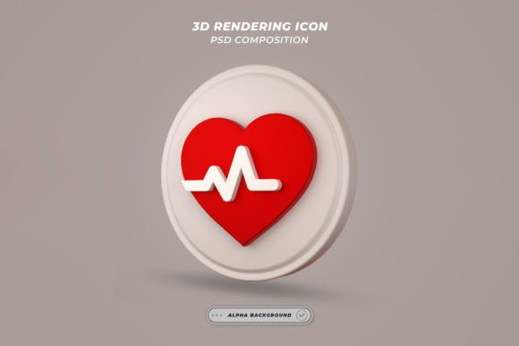Visualizing Vitality: The Impact of the Red Heart with White Pulse Line Icon 3d in Modern Design